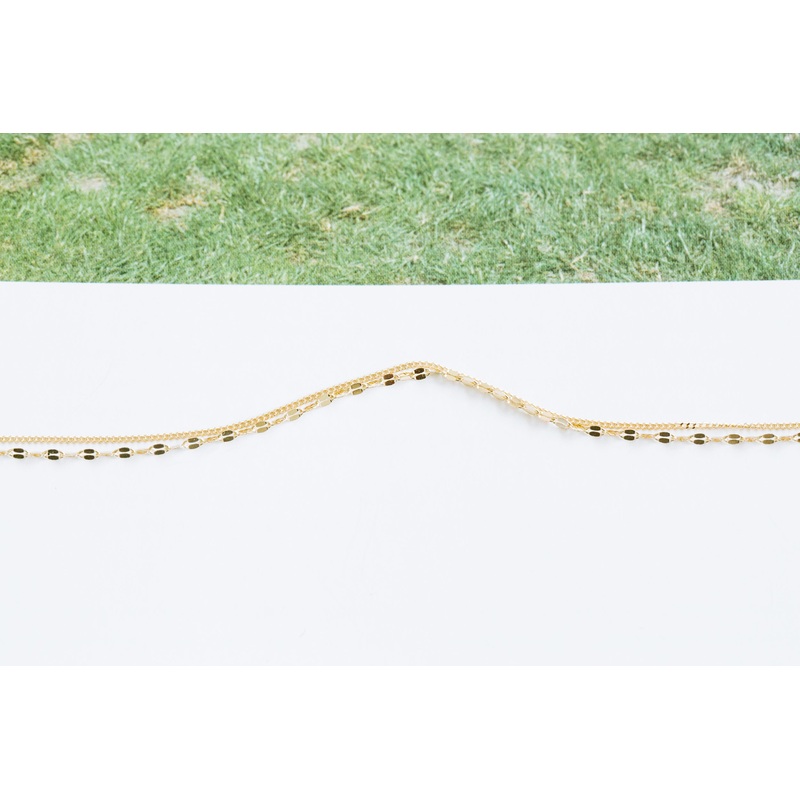 14K Gold Mother’s Bridesmaid Gift Dragonfly Double Chain Anklet Bracelet Gold 17cm +Extension 2cm
