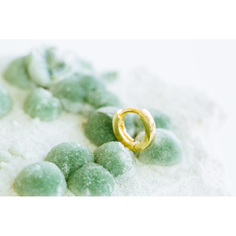 14k Gold Plated Simulated Round Circle Ball Tragus Cartilage Clicker Hoop Ring Earring Piercing For Women Gold