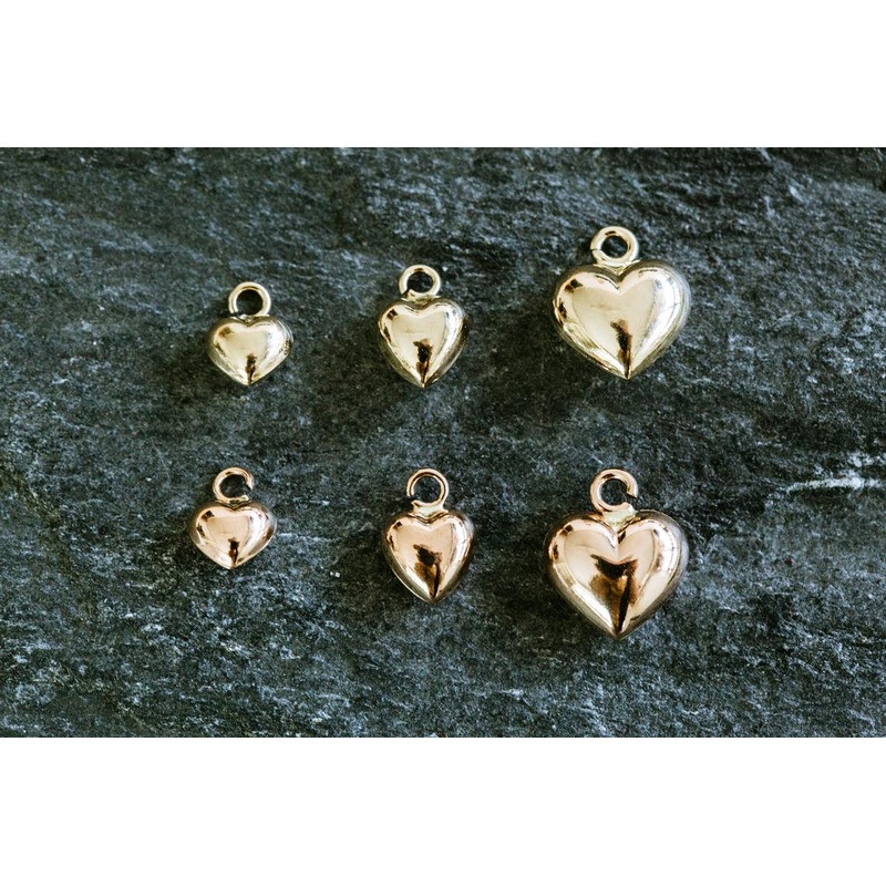 14K Real Solid Gold My Sweet Fat Love Baby Mini Big Angel Kingdom Forever Candy Natural Heart Jewelry Necklace Charm Pendant Rose Gold Blank 14K Gold Small