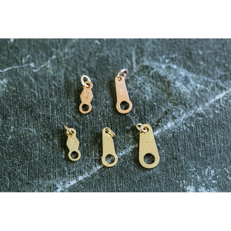 4k Solid Gold Clasp Chain Teardrop Connector Charm Tag Tab For Necklace Bracelet Loop End Cap Bar Chain Link Jewelry Rose Gold Jump Ring 14K Gold Small