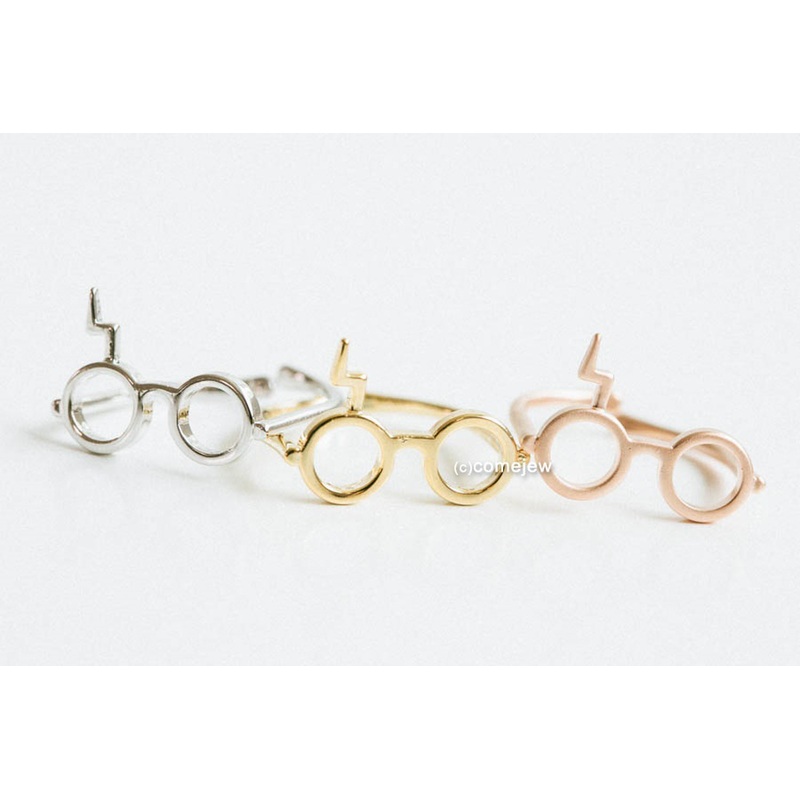 Adjustable Glaze Glasses Ring gold