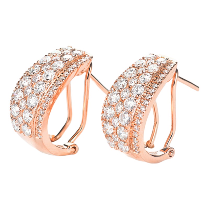 1.20CTW Diamond Latch Back Earrings 14k Yellow Gold