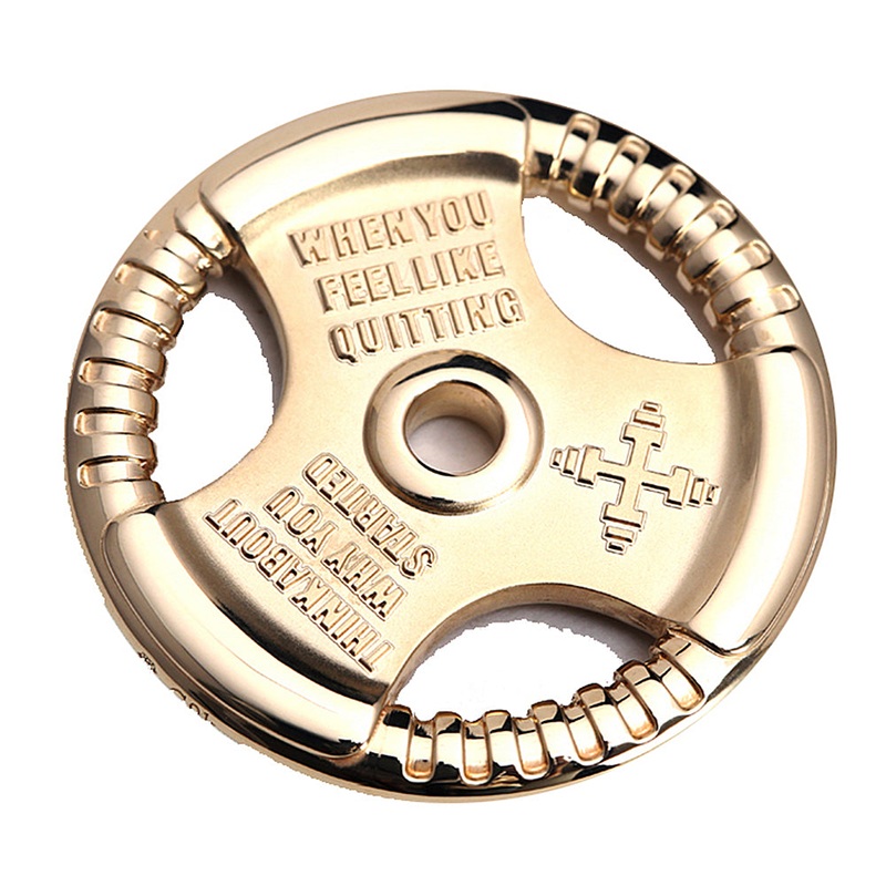 9K Gold Personalized Powerlifting Weight Plate, Unique Gym Fitness Jewelry 9k Yellow Gold