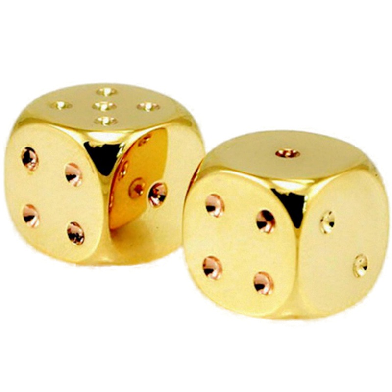 Solid 18k Gold Dice Die, Unique Gift 18k Yellow Gold