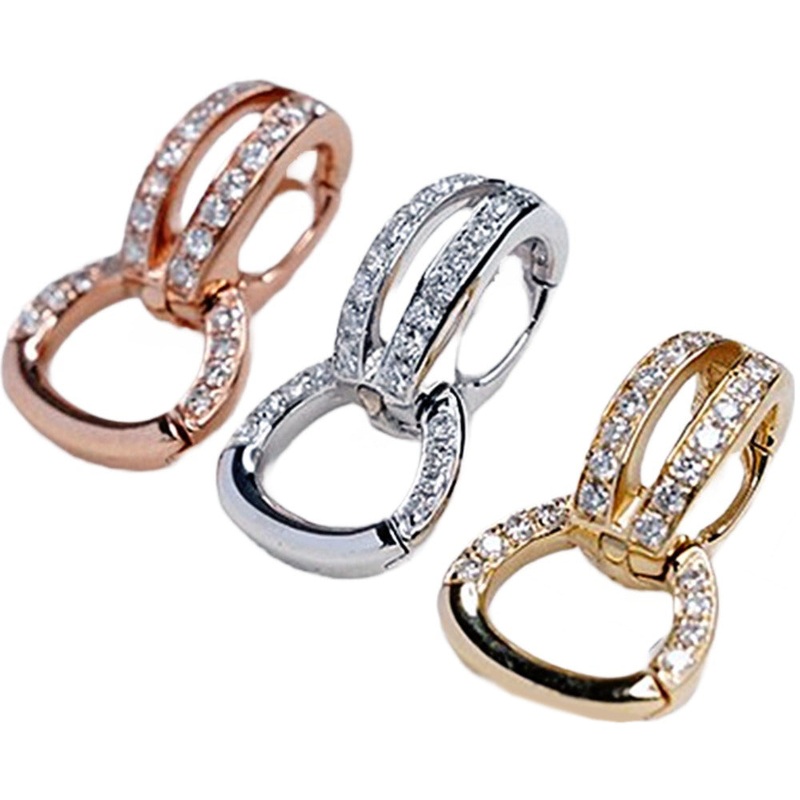 Solid 18k Gold Pave Diamond Clasp Lock 18k Yellow Gold