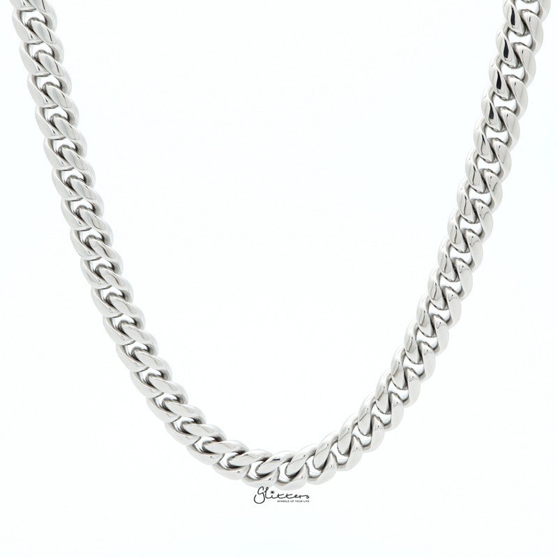 Stainless Steel Miami Cuban Curb Chain Necklace – 10mm Width