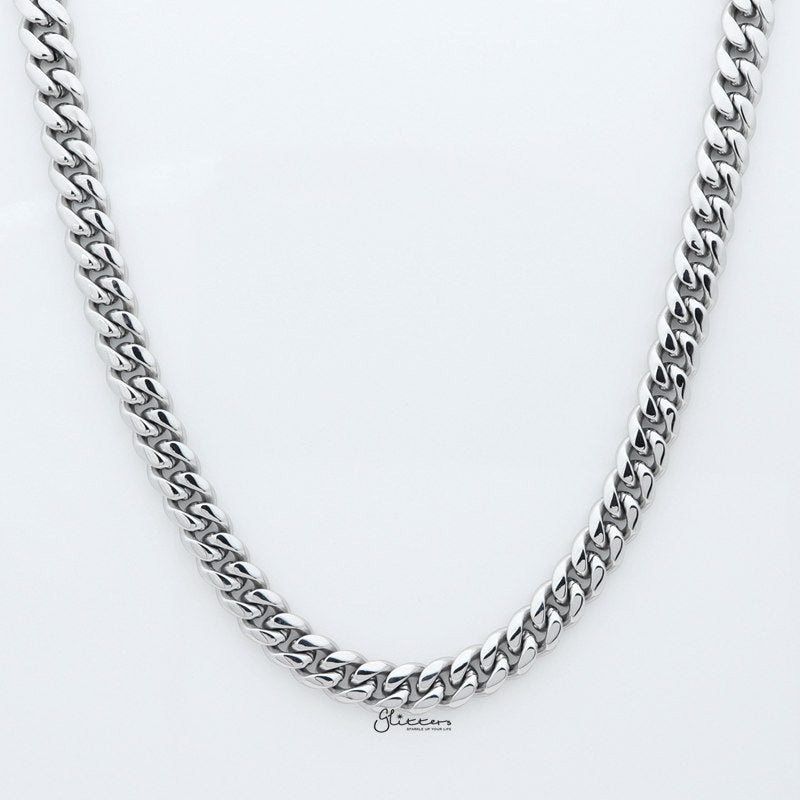 Stainless Steel Miami Cuban Curb Chain Necklace – 8mm Width