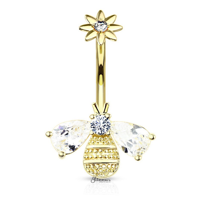 Bee Belly Button Navel Ring – Gold