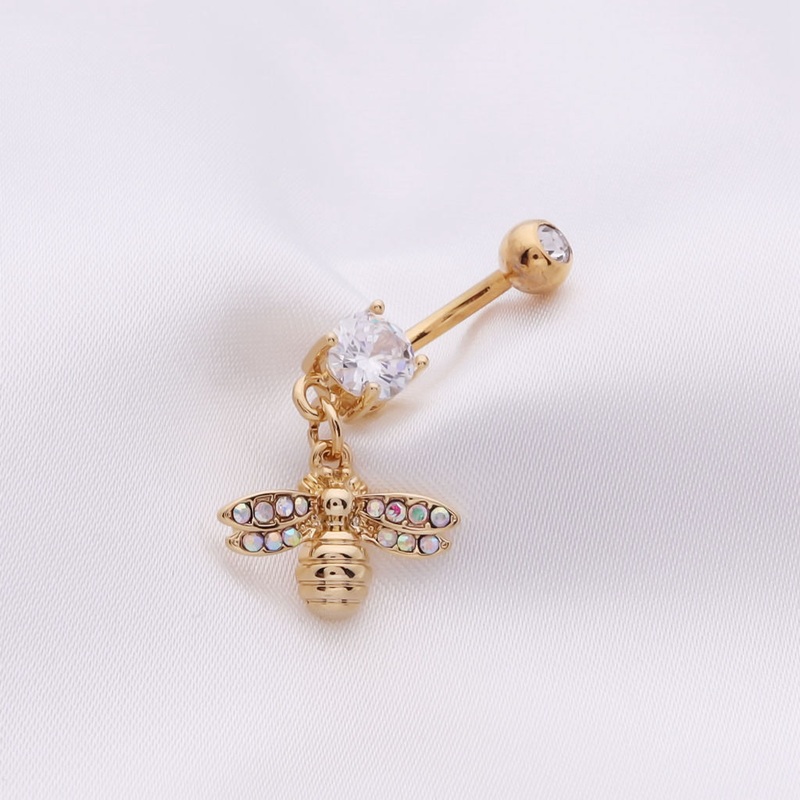Bee Dangle Belly Button Navel Ring – Gold
