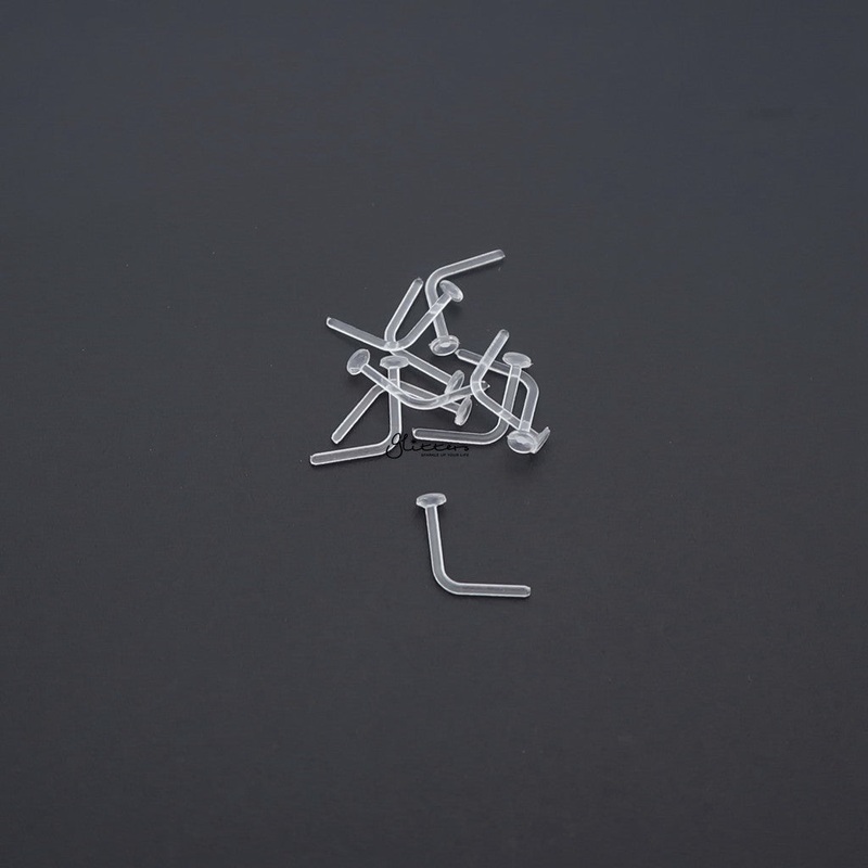 Flat Top Clear Nose Retainer Bundles Straight Set of 5