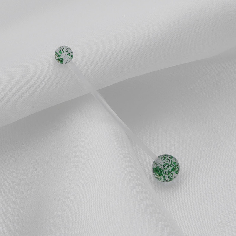 Glitters Acrylic Balls Pregnancy Bioflex Belly Button Ring – Green