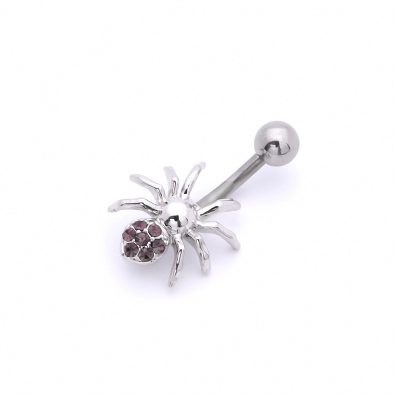 Spider Belly Button Ring – Purple