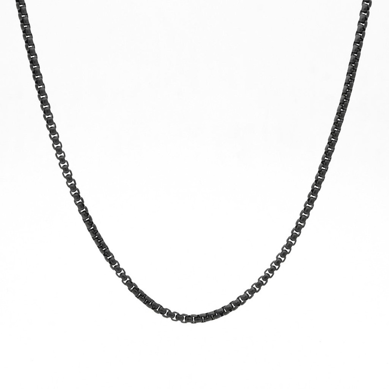 Stainless Steel 3mm Classic Rolo Cable Chain – Black