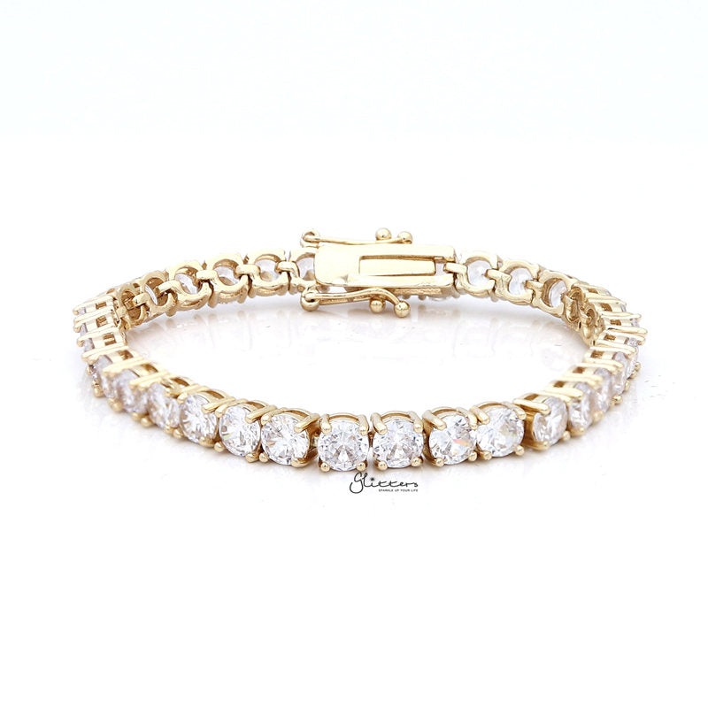 5mm CZ Paved Tennis Bracelet – Gold