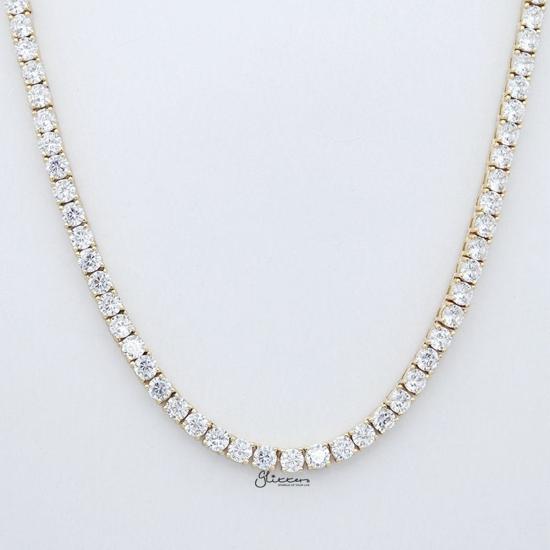 5mm CZ Paved Tennis Chain – Gold 18″-45cm