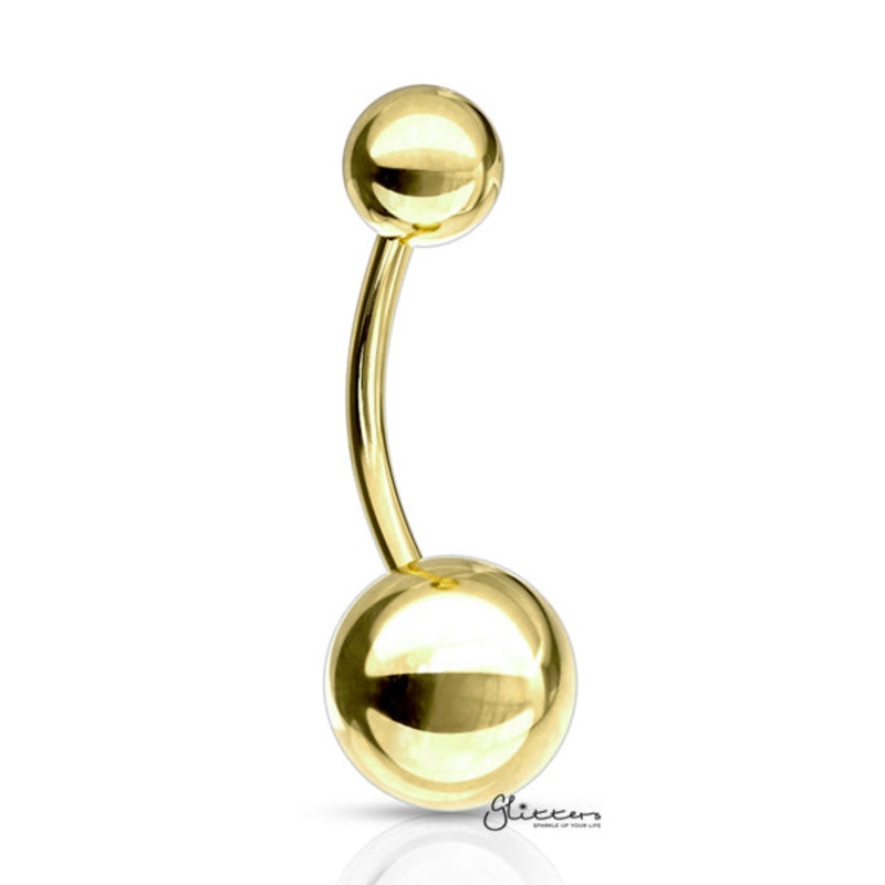 Basic 316L Surgical Steel Belly Button Navel Ring – Gold