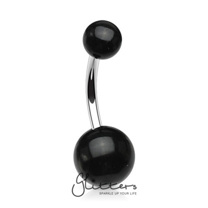 Black Acrylic Balls Navel Ring