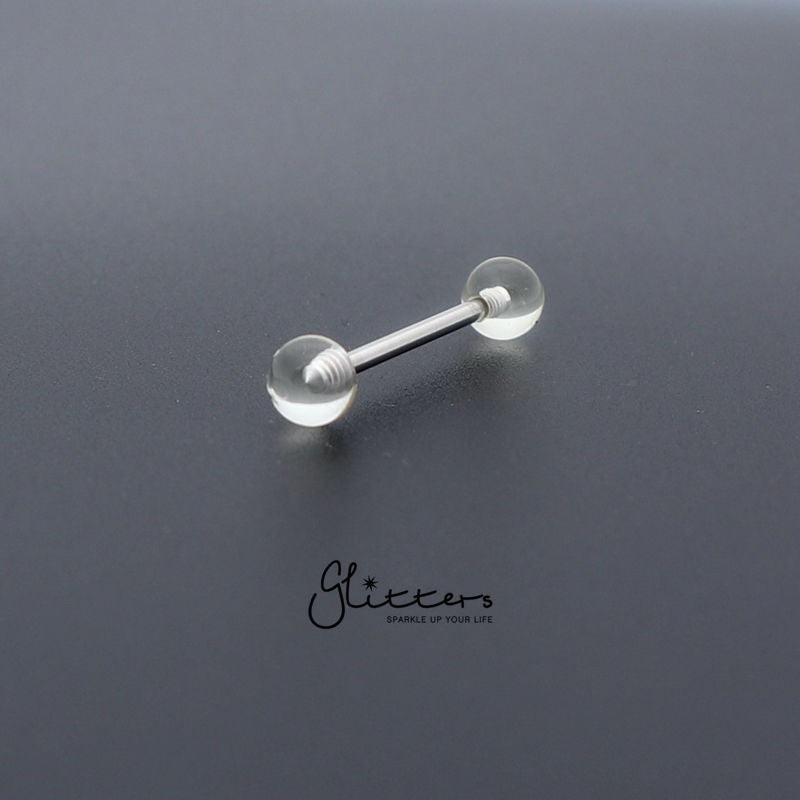 Clear Acrylic Ball with Surgical Steel Tongue Barbell