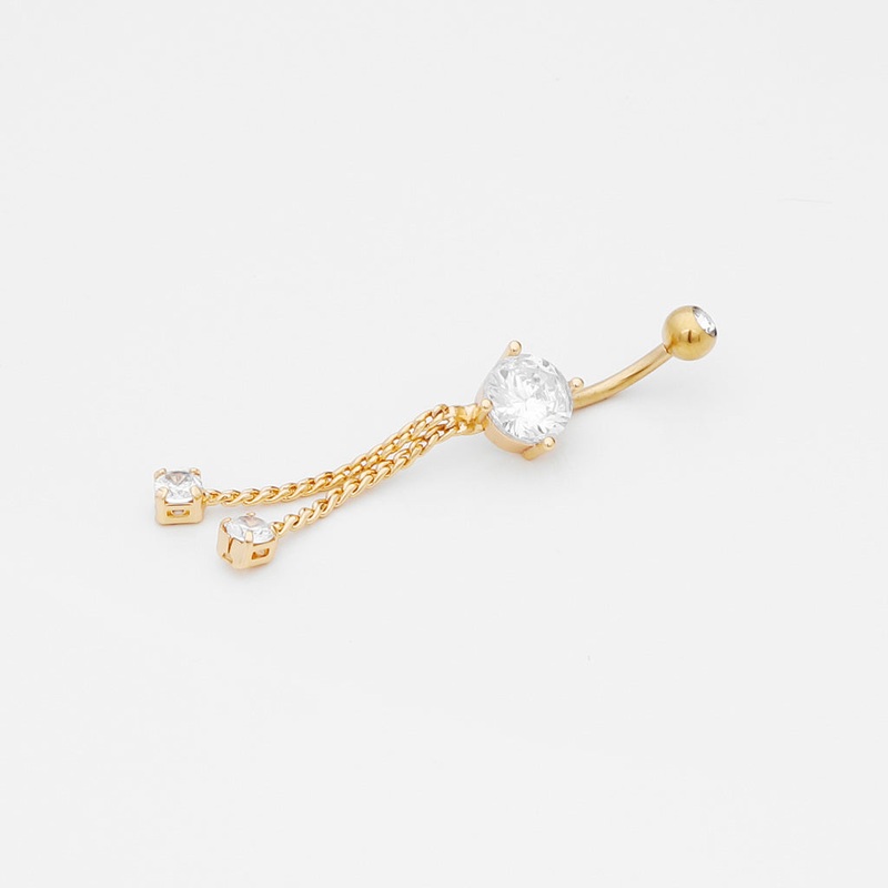 Rope Chain Dangle Belly Button Navel Ring – Gold