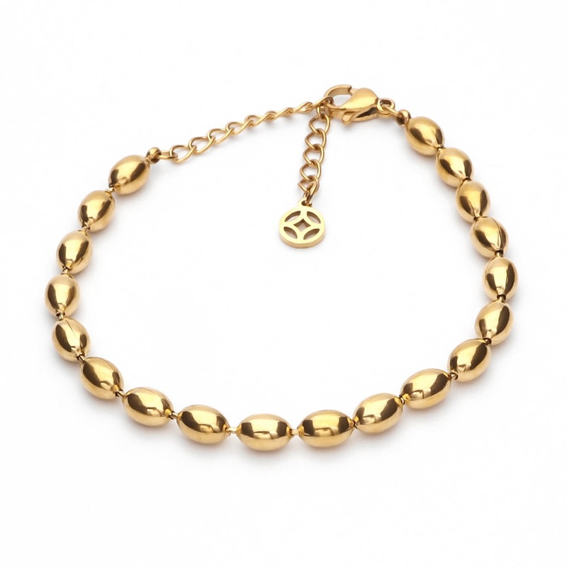 Stainless Steel Beads Women’s Bracelet – Gold