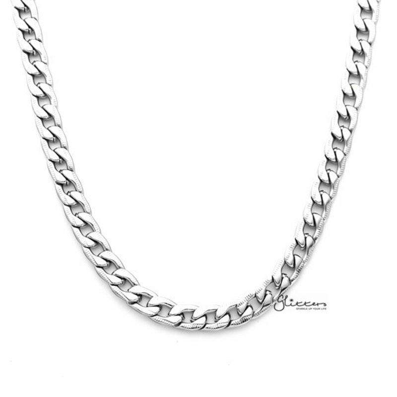 Stainless Steel Pattern Link Chain Men’s Necklaces – 7.5mm width | 61cm length