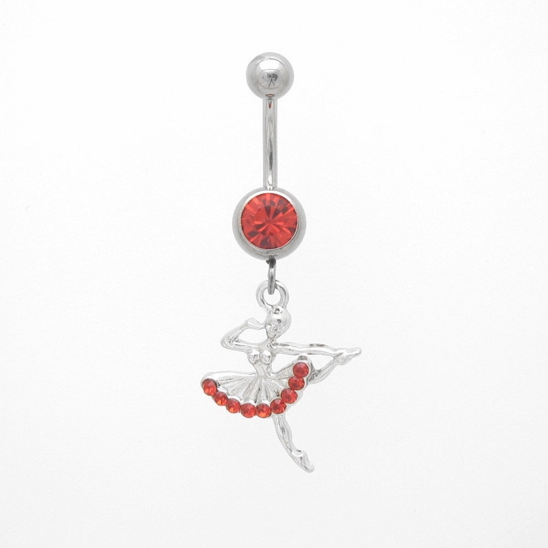 Ballet Girl Belly Button Rings Red