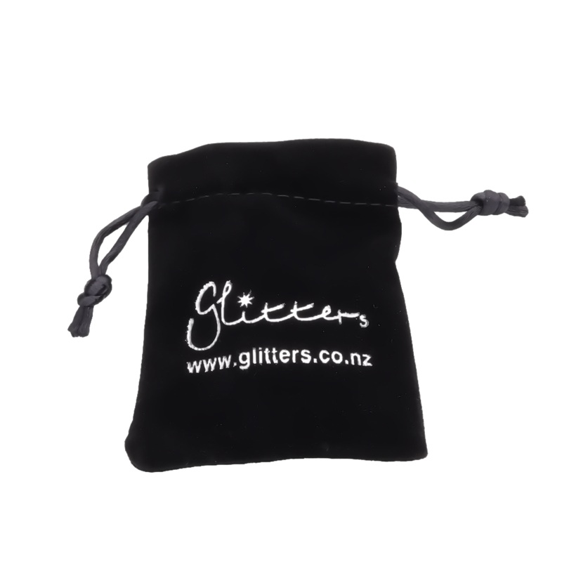 Glitters Jewellery Black Velour Bag