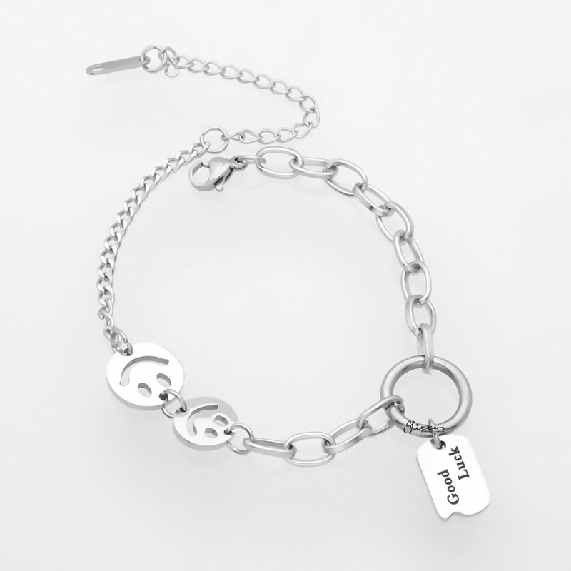 Stainless Steel Smiley Face Bracelet