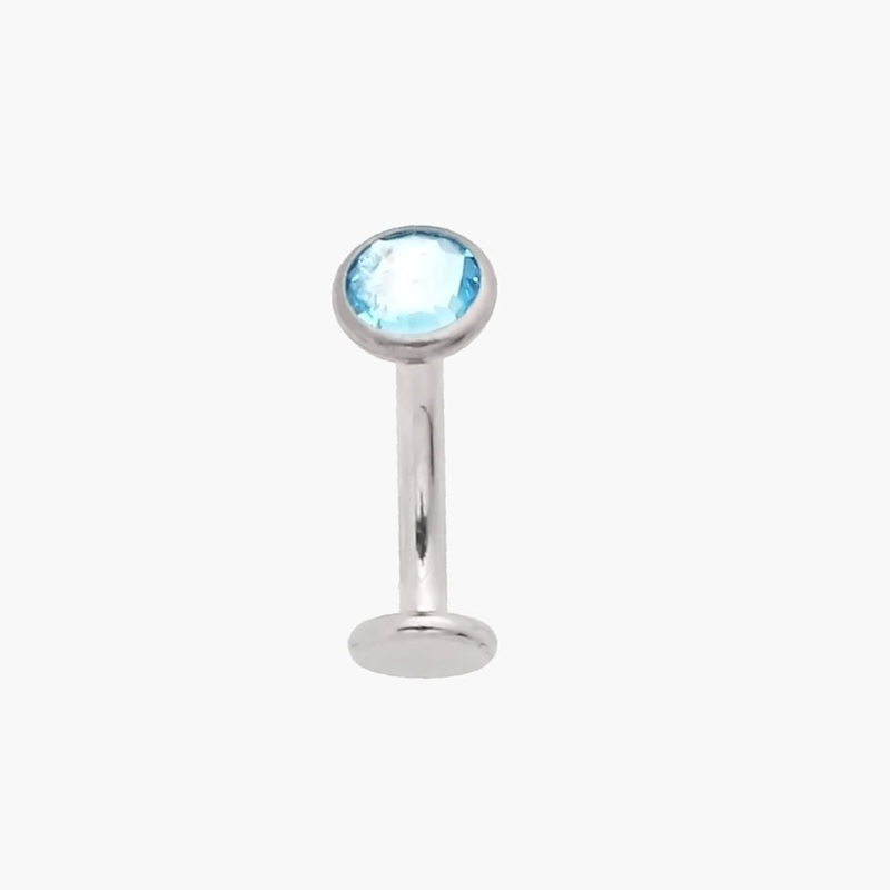 Titanium Floating Belly Navel Ring – Aqua 8mm