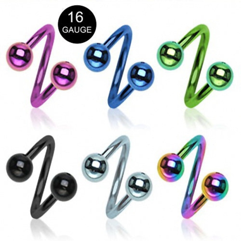 16GA Titanium Ion Plated over Surgical Steel Twist Circulars Black