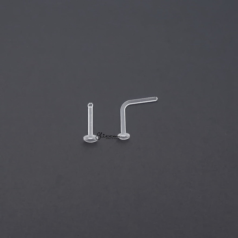 Flat Top Clear Nose Retainer | Invisible Nose Studs Straight