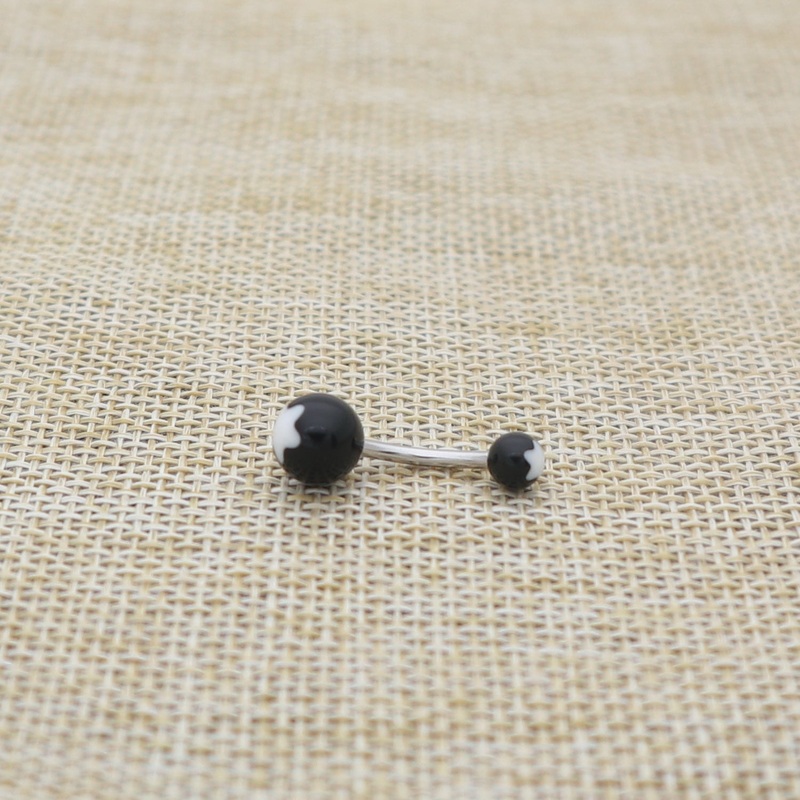 14 Gauge Acrylic Flower Balls Belly Button Ring – White
