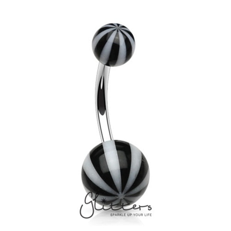 Black Acrylic Candy Balls Navel Ring