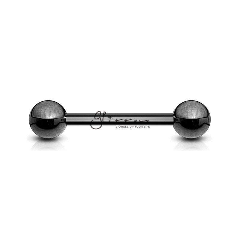 Black Titanium I.P Over 316L Surgical Steel Barbells – Tongue | Nipple 12mm