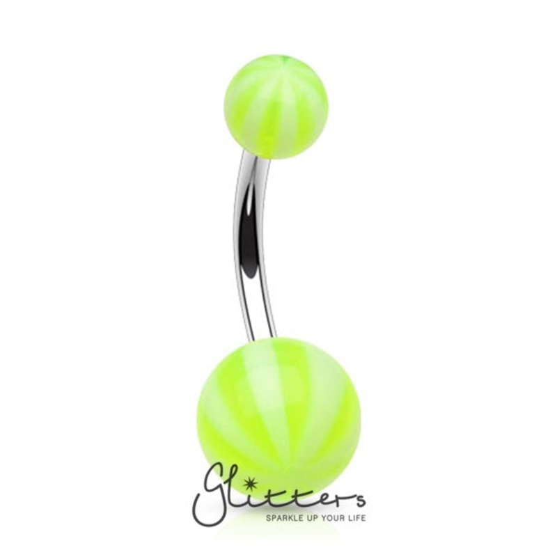 Green Acrylic Candy Balls Belly Button Ring