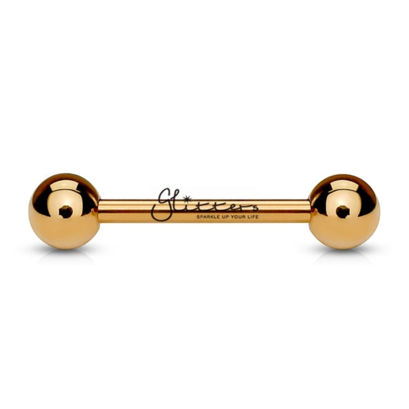 Rose Gold I.P Over 316L Surgical Steel Barbells – Tongue | Nipple 12mm