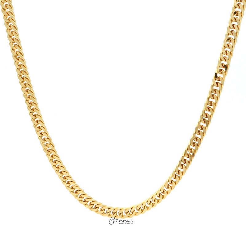 18K Gold Ion Plated Stainless Steel Chain Necklace – 5.5mm Width