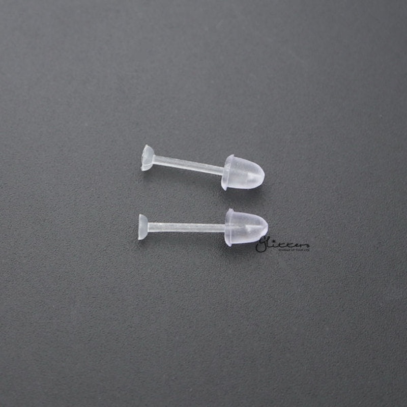 Clear Invisible Earrings Retainer | Light Flat Top Ear Piercing