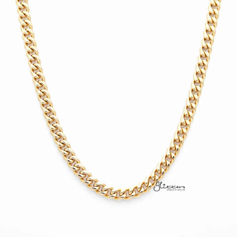 18K Gold I.P Stainless Steel Miami Cuban Curb Chain Men’s Necklaces – 6mm width | 61cm length