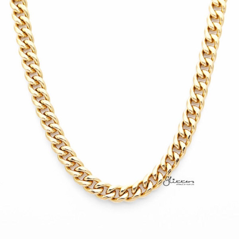 18K Gold I.P Stainless Steel Miami Cuban Curb Chain Men’s Necklaces – 8.5mm width | 61cm length