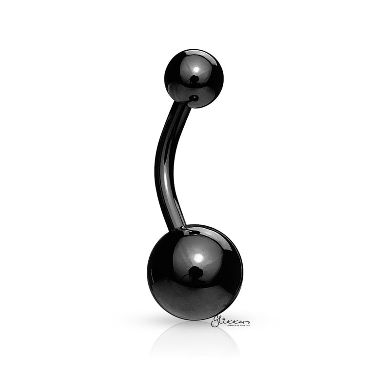 Basic 316L Surgical Steel Belly Button Navel Ring – Black