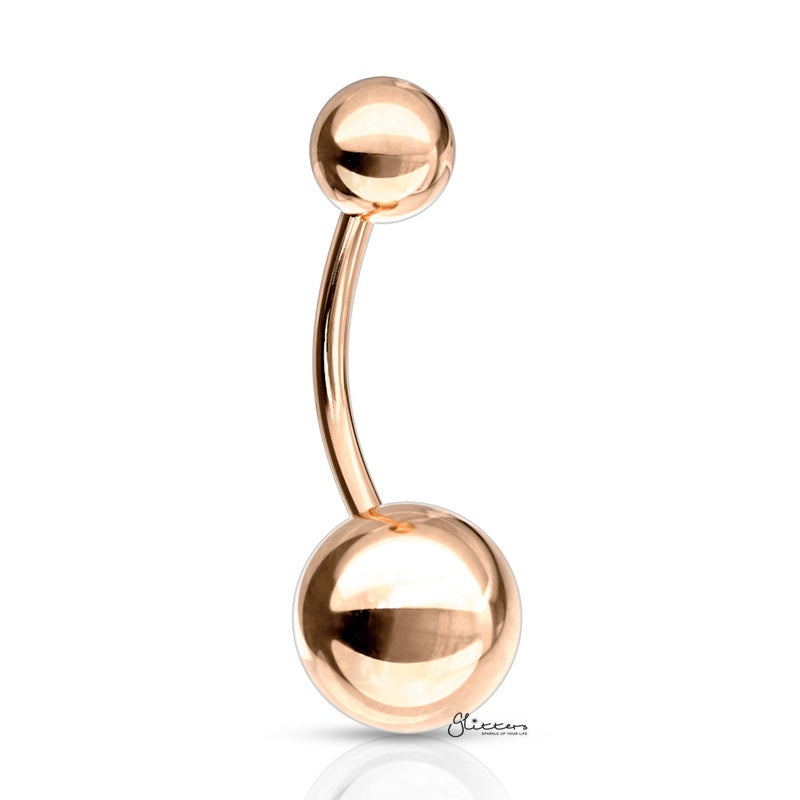 Basic 316L Surgical Steel Belly Button Navel Ring – Rose Gold