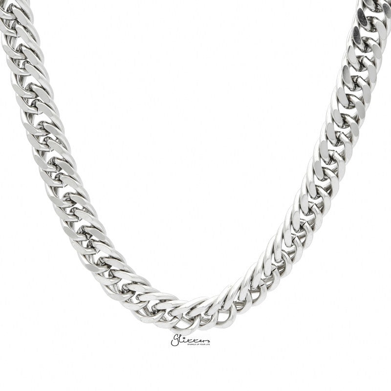 Stainless Steel Curb Link Chain Necklaces – 12mm width