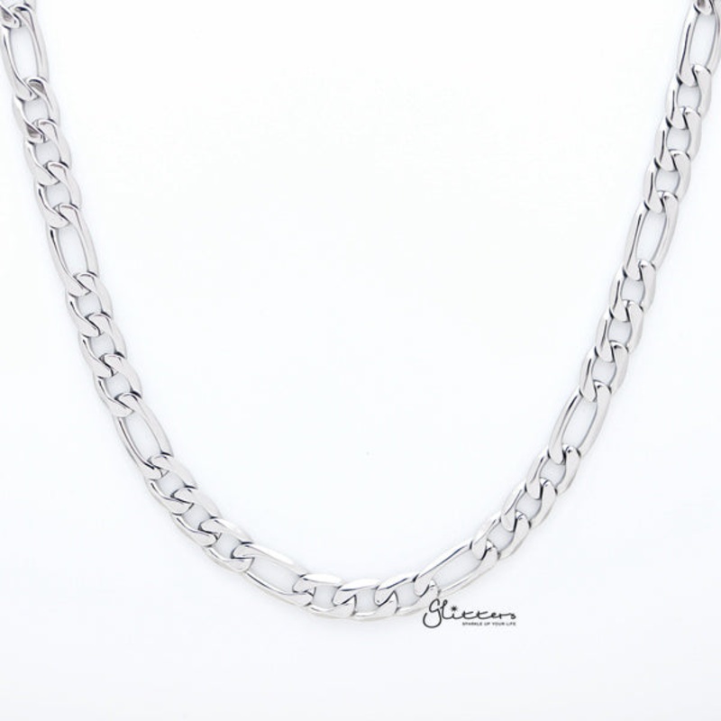Stainless Steel Figaro Chain Men’s Necklaces – 6mm width | 61cm length