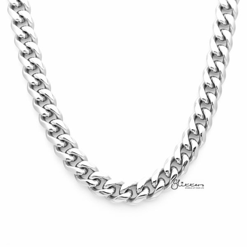Stainless Steel Miami Cuban Curb Chain Men’s Necklace – 10mm width | 61cm length