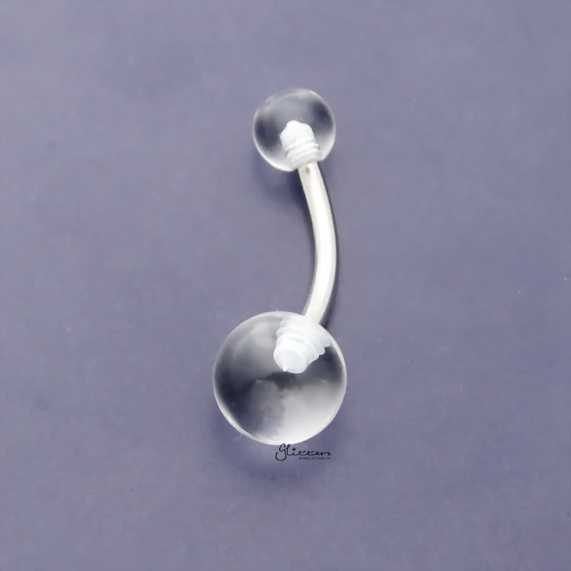 Acrylic Balls Belly Button Navel Ring – Clear