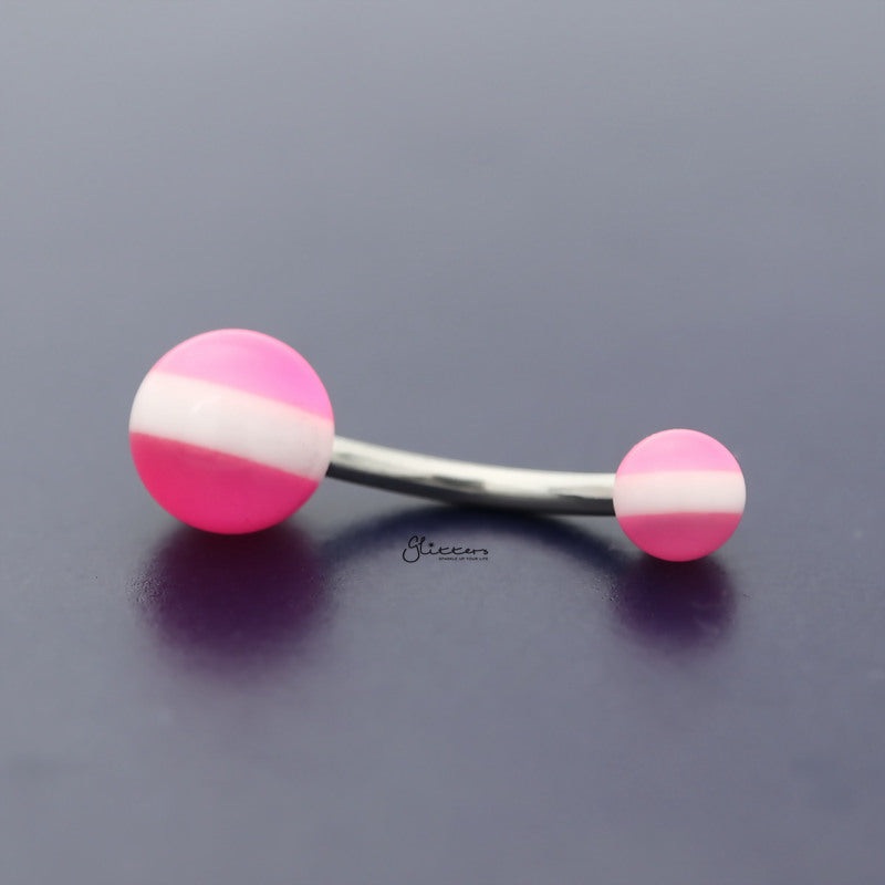 Acrylic Balls Belly Button Navel Ring – Pink