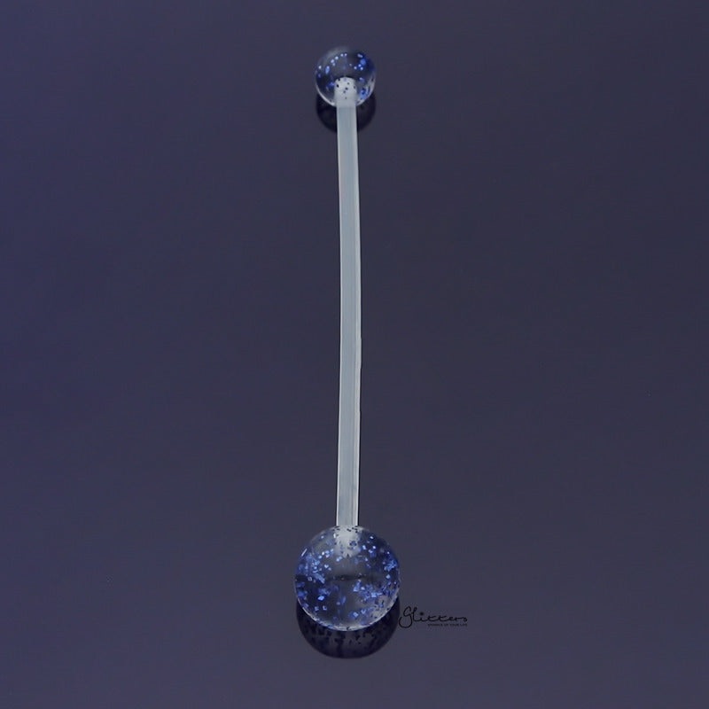 Glitters Acrylic Balls Pregnancy Bioflex Belly Button Ring – Blue