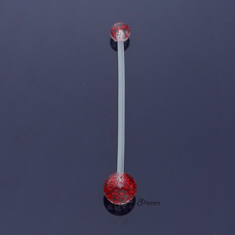 Glitters Acrylic Balls Pregnancy Bioflex Belly Button Ring – Red