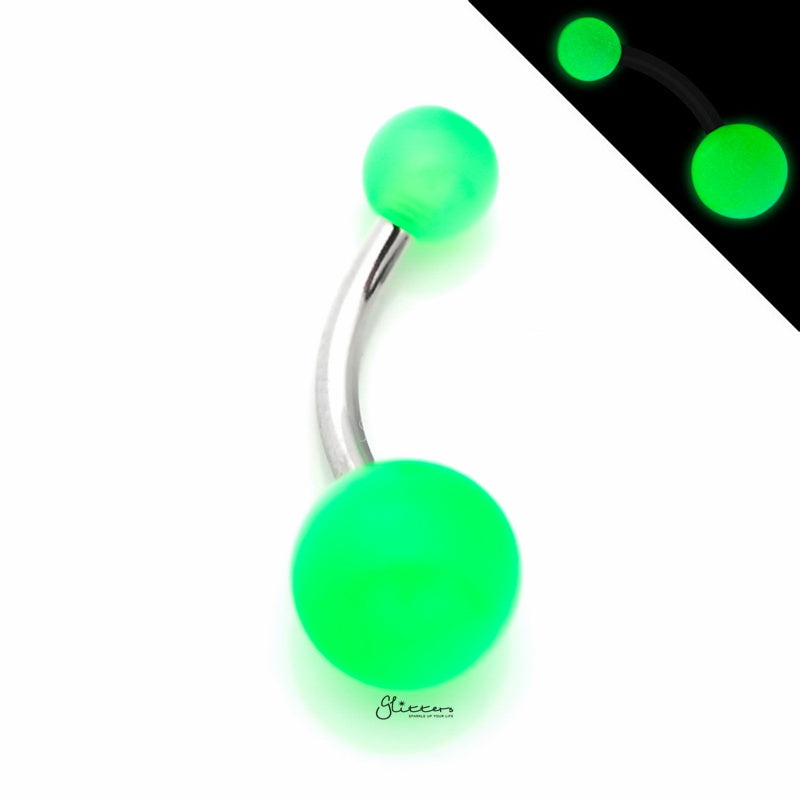 Glow In The Dark Balls Belly Button Ring – Dark Green